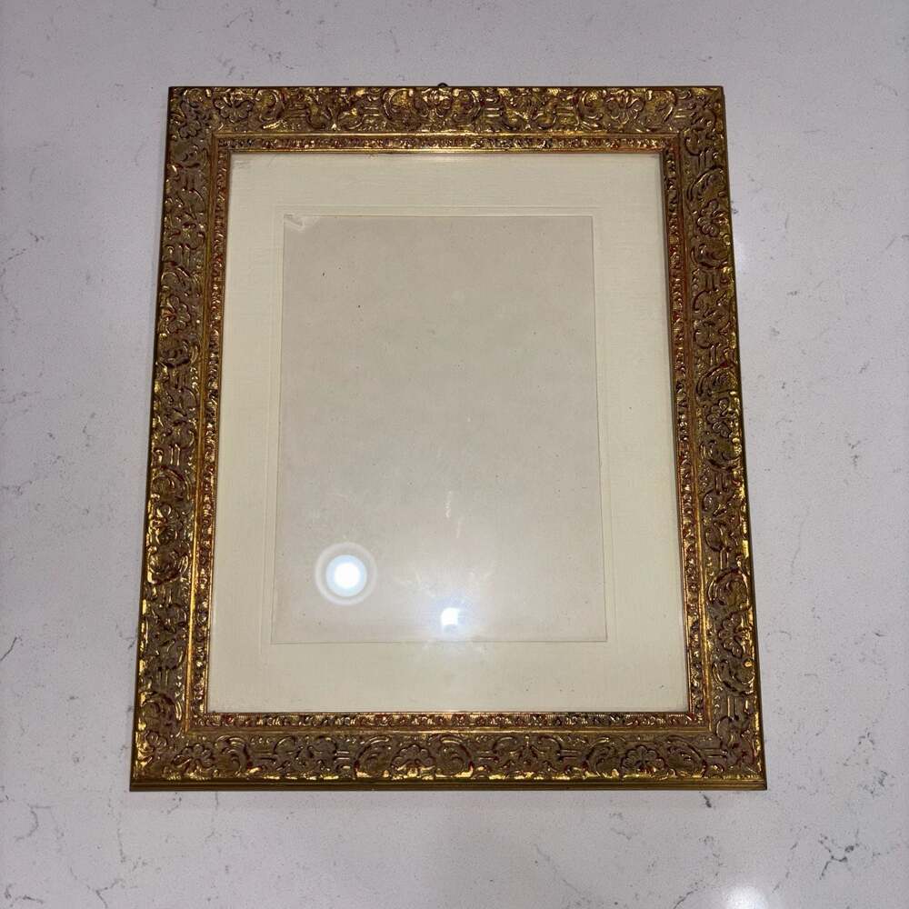 Vintage Ornate Gold Picture Frame 12x14 Antique Baroque Style Wood Gilt Molding